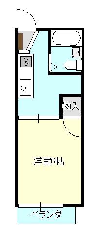 サン・フォレットB(1K/2階)の間取り写真
