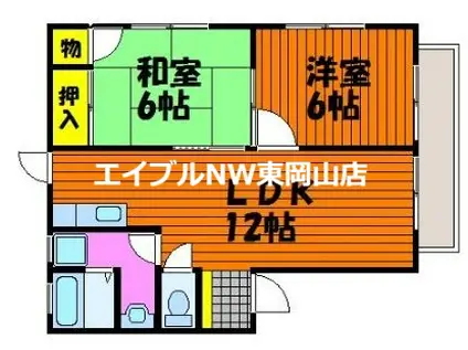 コーポ小野田(2LDK/2階)の間取り写真