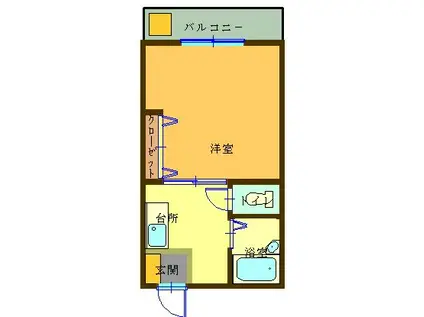 美須賀ハイツ(1K/2階)の間取り写真