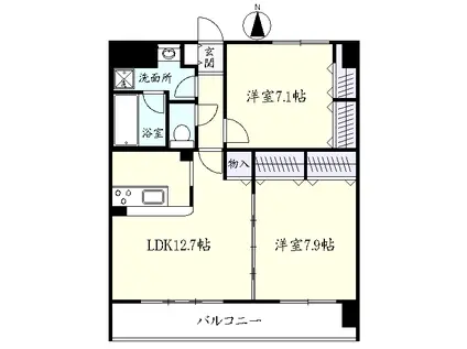 ディアス長町南(2LDK/4階)の間取り写真