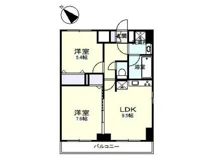 シトラスコート(2LDK/6階)の間取り写真