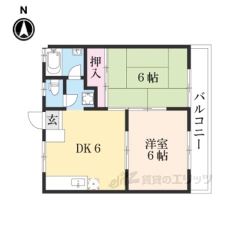 アクティ比叡(2DK/1階)の間取り写真