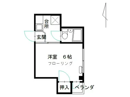 福島マンション(1K/4階)の間取り写真