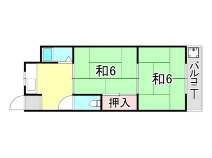 浜甲シーサイドマンション(2DK/3階)の間取り写真