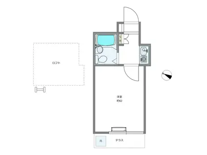 カサブランカ大井III(1K/1階)の間取り写真