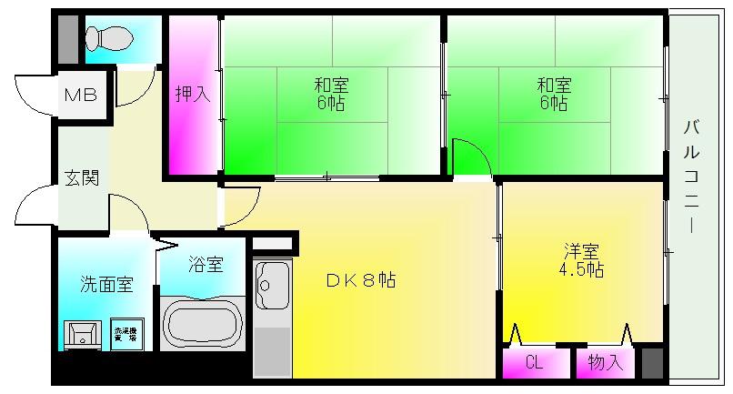 シャルマンシェソワ(3LDK/5階)の間取り写真