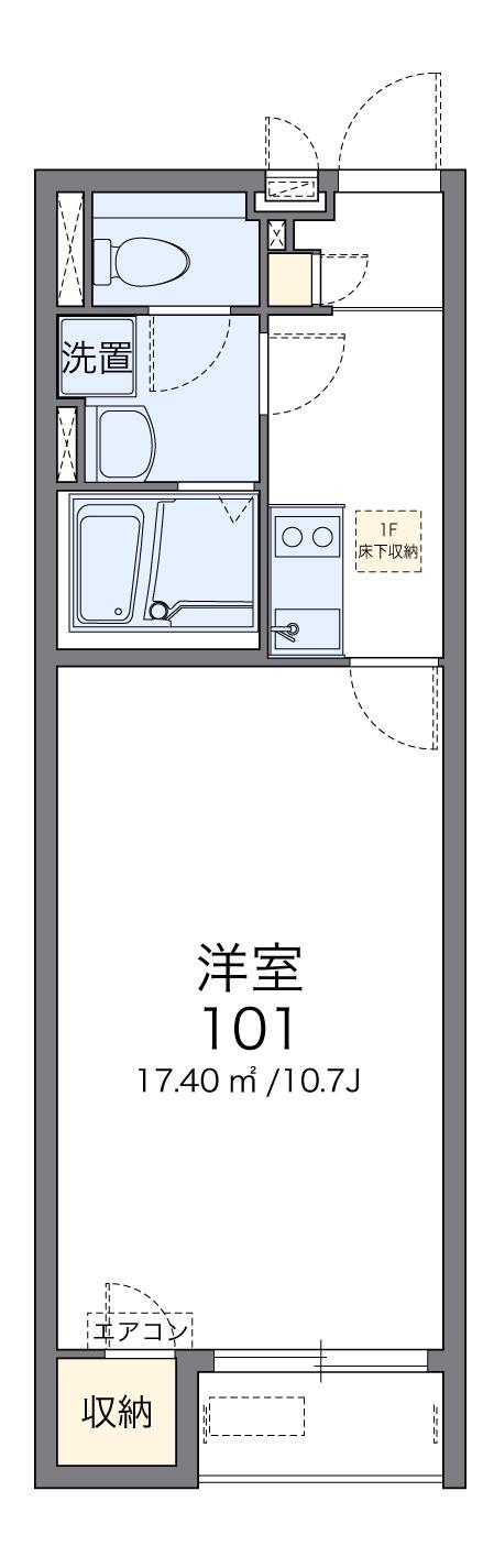 レオネクストロウェナ(1K/1階)の間取り写真