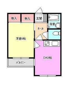 ロコガーデン(1DK/3階)の間取り写真