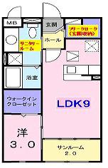 クリールポッシュT&K(1LDK/1階)の間取り写真