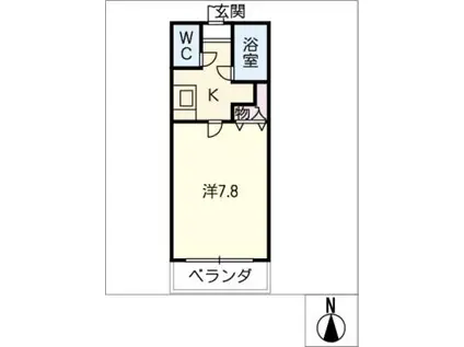 アイコーサンハイツI(1K/4階)の間取り写真