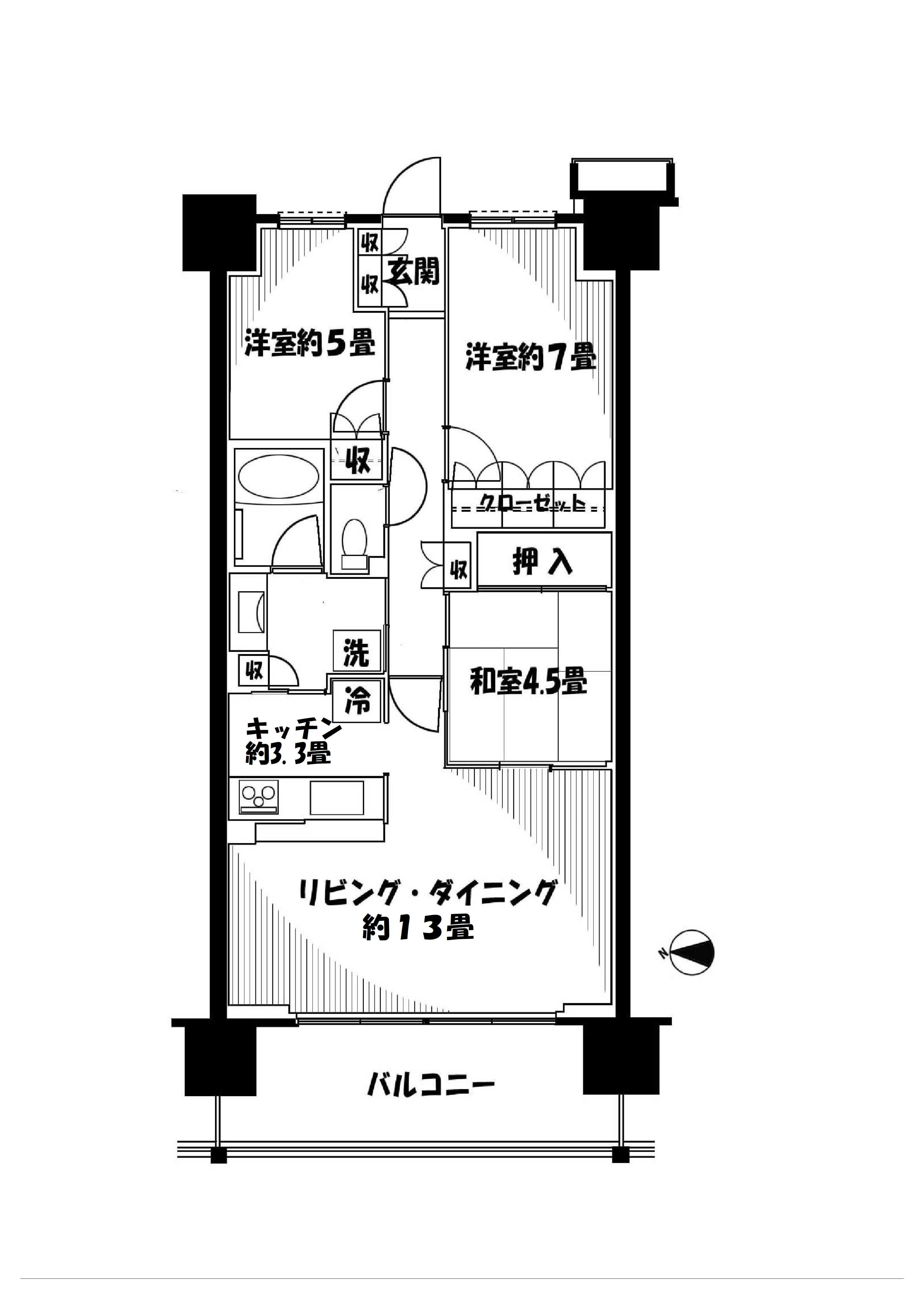 東京スイート・レジデンス(1LDK/9階)の間取り写真