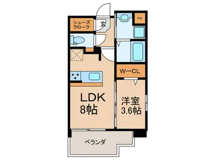 フェリス香椎(1LDK/7階)の間取り写真