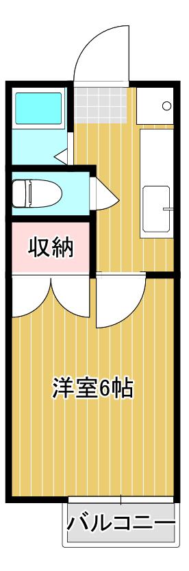 アンビションA(1K/2階)の間取り写真