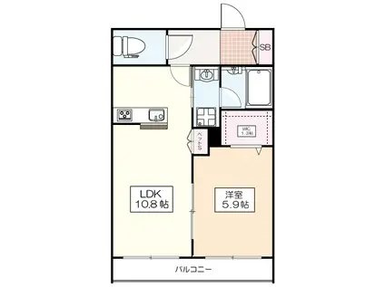 アーバンコートミタカ(1LDK/3階)の間取り写真