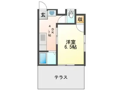 カーサ・ジオ(1DK/2階)の間取り写真