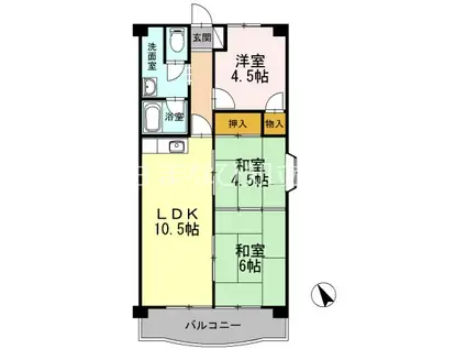 サクセス桜井(3LDK/2階)の間取り写真