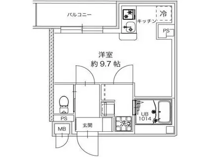 レピュア西尾久レジデンス(1K/2階)の間取り写真