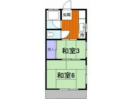 栄荘(2K/1階)の間取り写真
