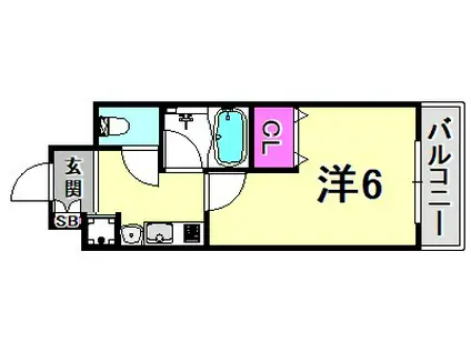 S-FORT神戸三宮北(1K/4階)の間取り写真
