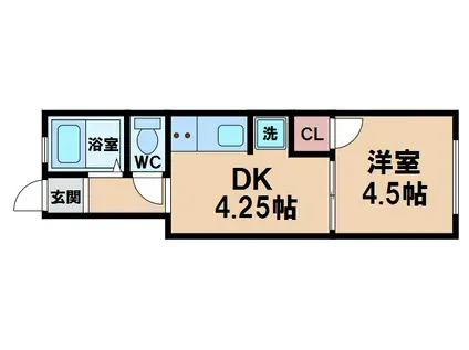 BAU阿倍野(1DK/3階)の間取り写真