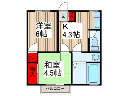 セントヒルズKASHIWA(2K/1階)の間取り写真
