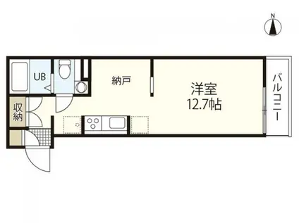 パインツリー小方(ワンルーム/2階)の間取り写真