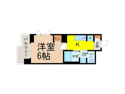 LIVE CASA堀田(1K/10階)の間取り写真