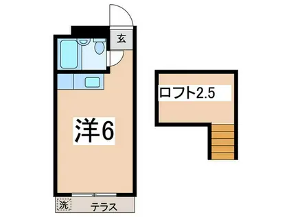 サンライズ大和P-2(ワンルーム/1階)の間取り写真
