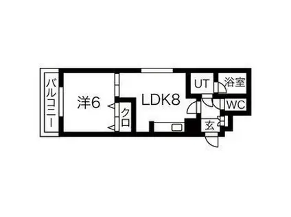 OKビル(1LDK/3階)の間取り写真