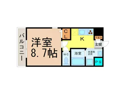 丹下キアーロ(1K/7階)の間取り写真