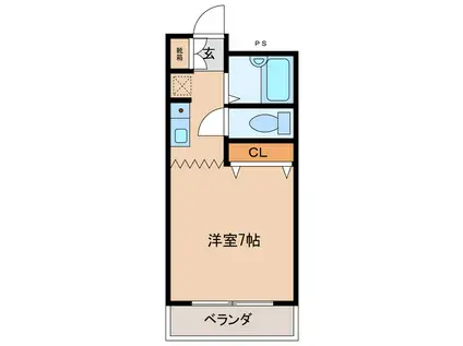 オクトワール宮崎東(1K/3階)の間取り写真