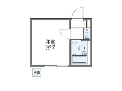 レオパレス大宮第2(1K/1階)の間取り写真