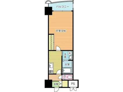 ロイヤルノースナイン(1K/15階)の間取り写真