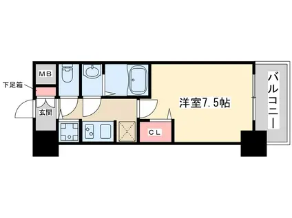 エスレジデンス江坂エミネンス(1K/10階)の間取り写真