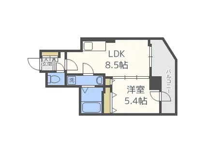 レジェンドコート琴似(1LDK/7階)の間取り写真