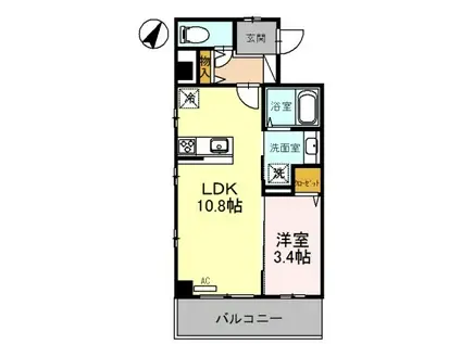 グランアネシス金澤(1LDK/4階)の間取り写真