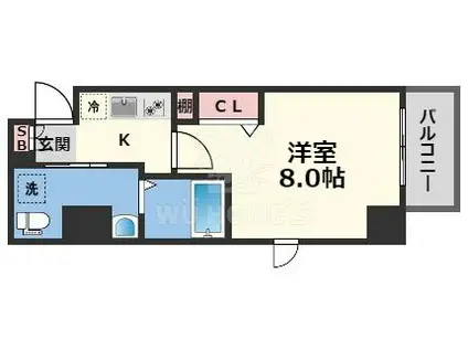 メインステージ西天満TS SQUARE(1K/11階)の間取り写真