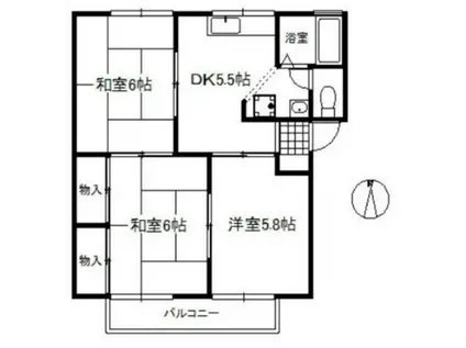 フローレス93 A棟(3DK/1階)の間取り写真