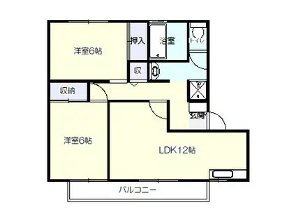 ファンタジー館II(2LDK/2階)の間取り写真