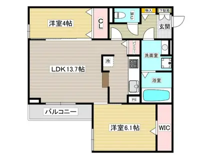 LA MAISON青木町I(2LDK/3階)の間取り写真