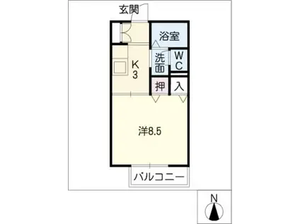 メゾンドール 1(1K/1階)の間取り写真