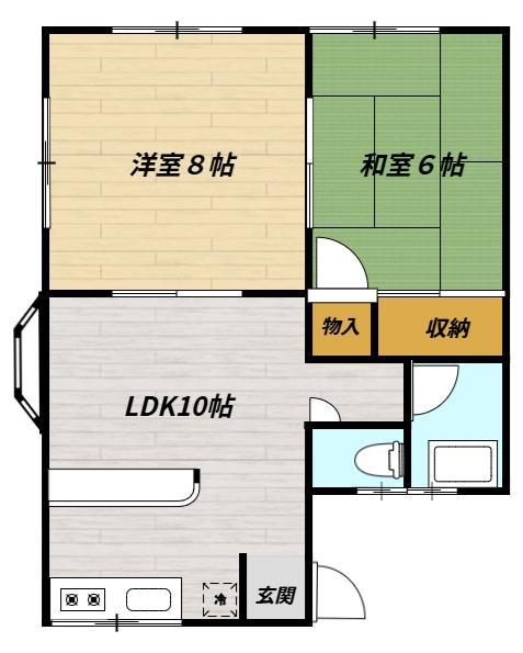 ハイツ丸藤(2LDK/1階)の間取り写真