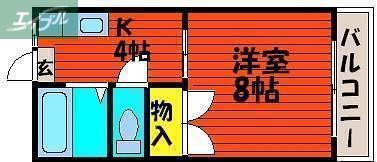 桜マンション(1K/3階)の間取り写真