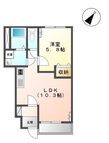 ＪＲ常磐線 湯本駅 徒歩39分 2階建 築11年(1LDK/1階)の間取り写真