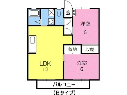 エルパラシオS(2LDK/2階)の間取り写真