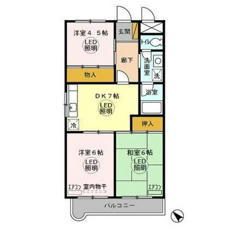 メゾンドゥボヌール 1階階 間取り