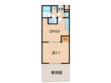 フジパレス三葛(1DK/1階)の間取り写真