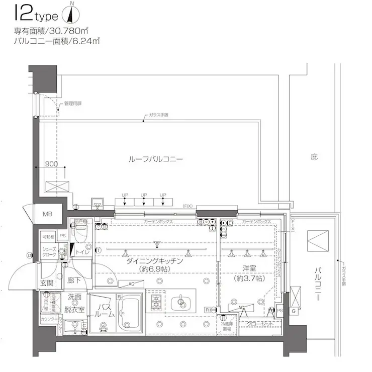 ZOOM新宿西落合 7階階 間取り