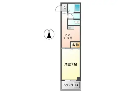 サンロイヤル東丸之内(1DK/5階)の間取り写真