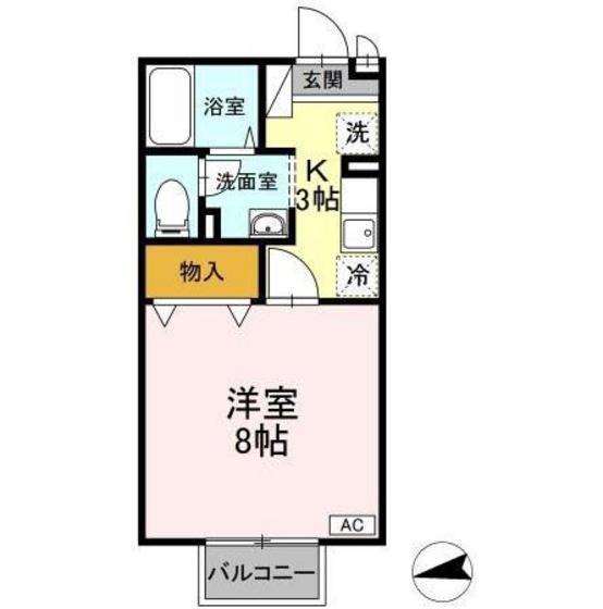 BELLECOTE(1K/2階)の間取り写真